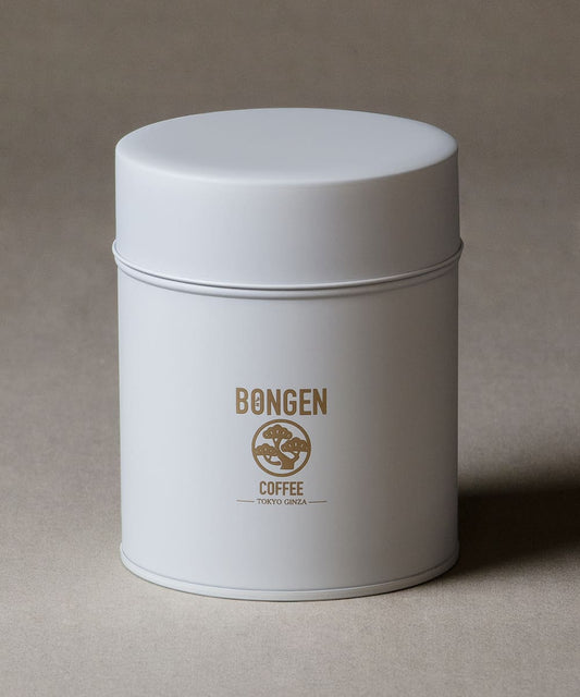 BONGEN Coffee Can, Matte White x Gold (220g)