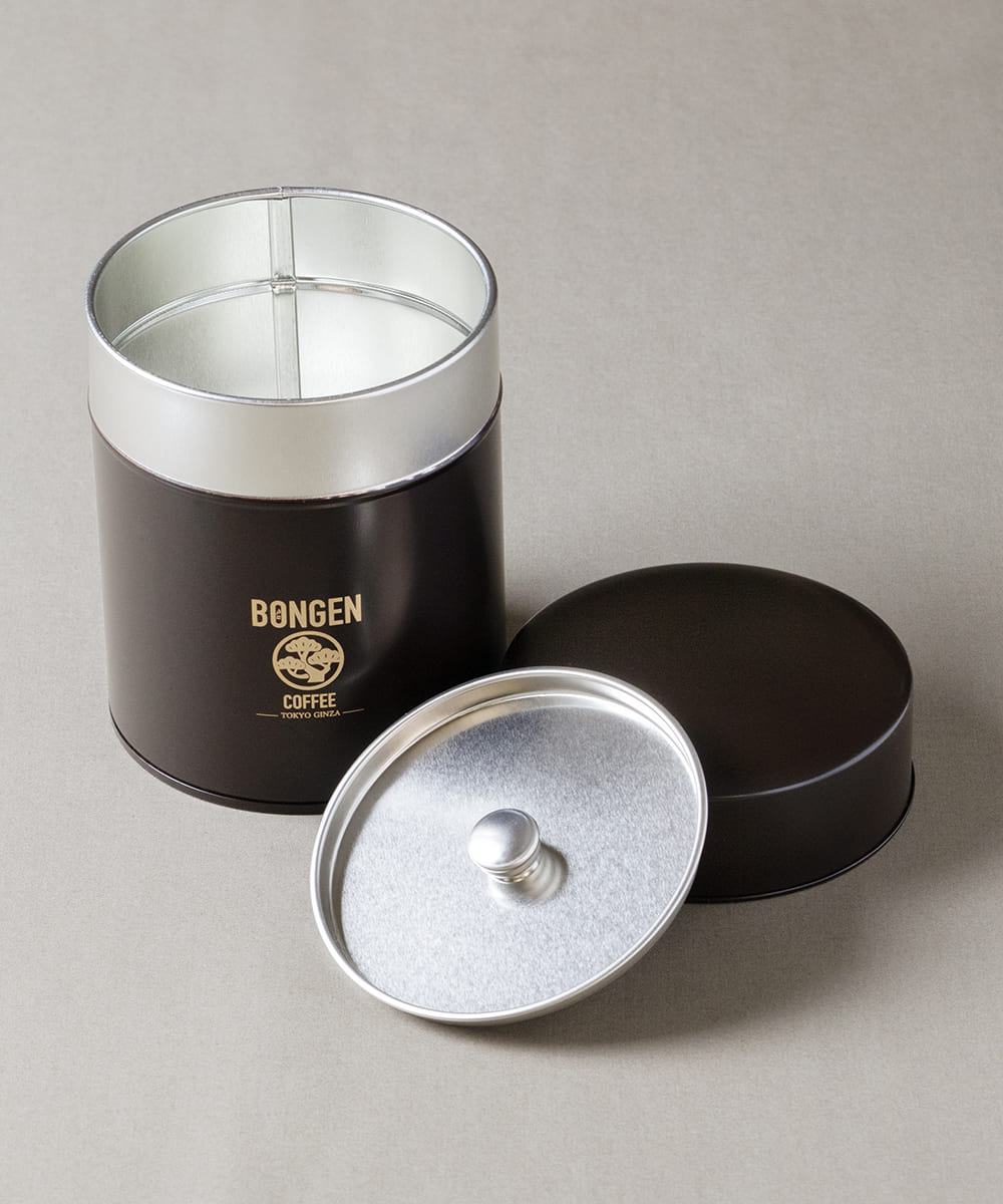 BONGEN コーヒー缶 ビーンズブラウン × ゴールド(220g)